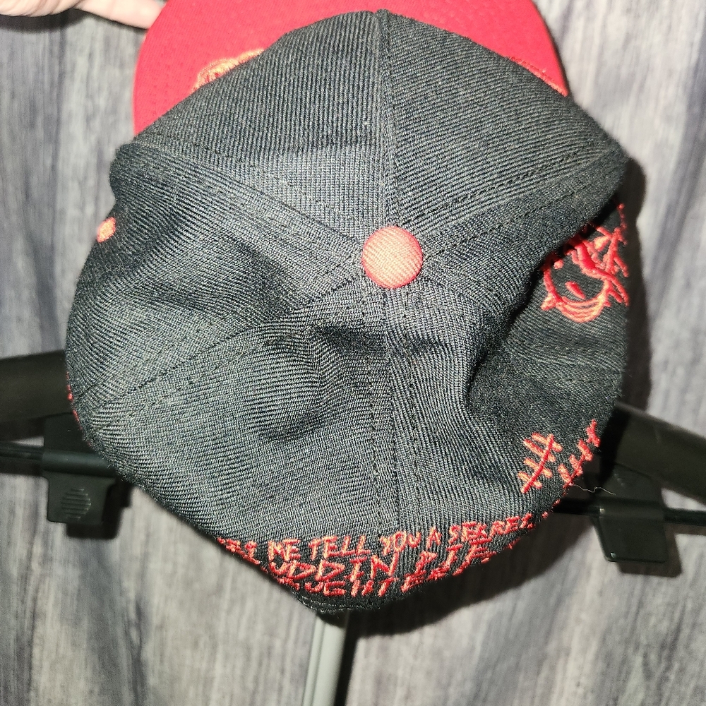 Daddy's Lil Monster Two-Tone Black and Red Snapback Hat - Picture 7 of 12